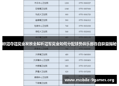 欧冠夺冠奖金发放全解析冠军奖金如何分配球员俱乐部各自获益揭秘 欧冠夺冠奖金发放全解析冠军奖金如何分配球员俱乐部各自获益揭秘